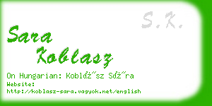 sara koblasz business card